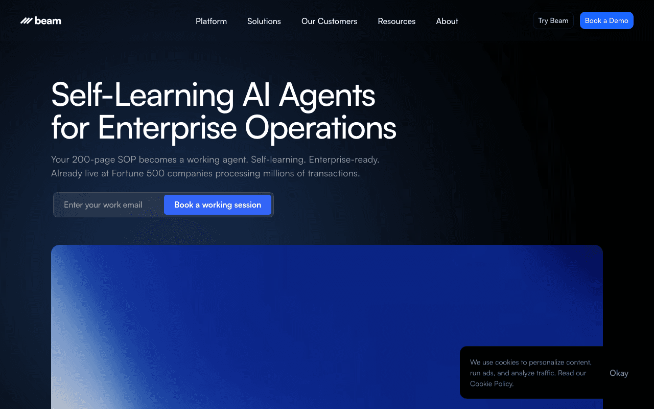 Beam AI homepage
