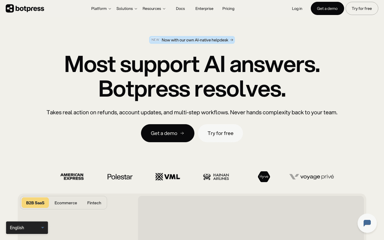 Botpress homepage