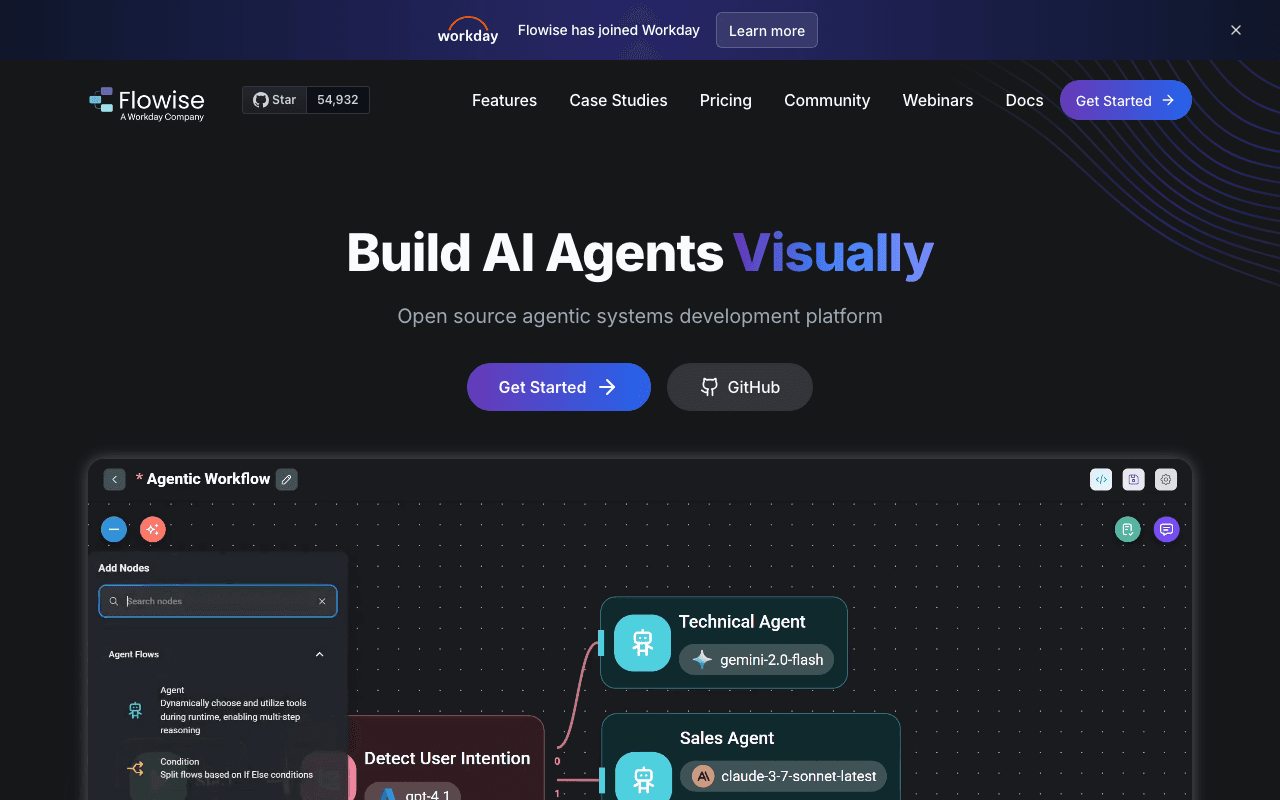 Flowise homepage