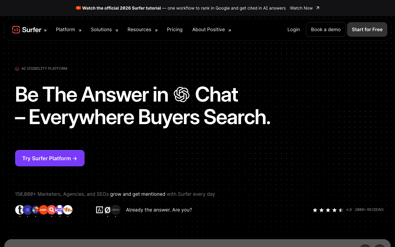 Surfer homepage
