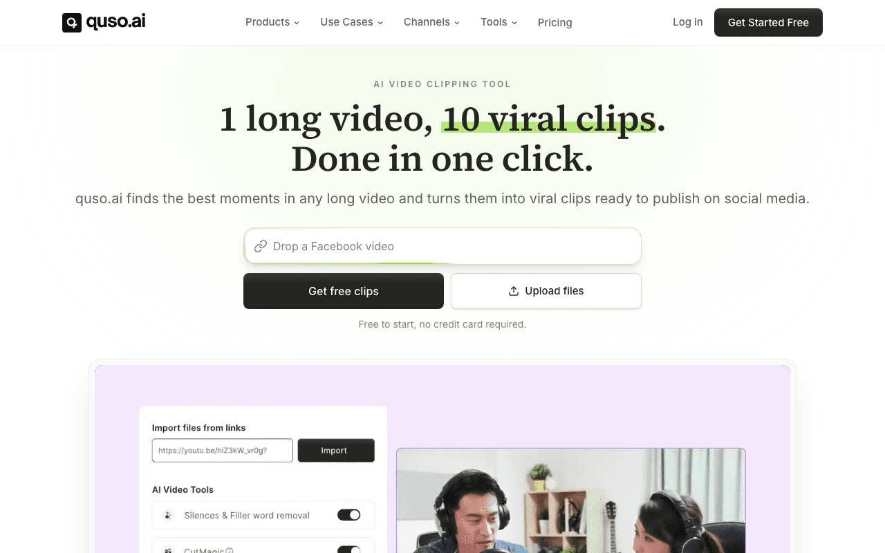 Vidyo.ai homepage