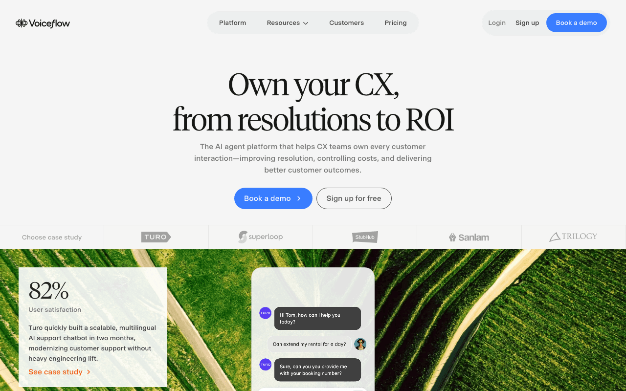 Voiceflow homepage